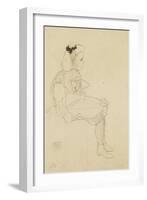 Seated Girl with a Bow in Her Hair, 1909-Egon Schiele-Framed Giclee Print