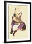 Seated Girl with Striped Stockings-Egon Schiele-Framed Giclee Print