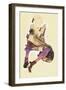 Seated Girl with Striped Stockings-Egon Schiele-Framed Giclee Print