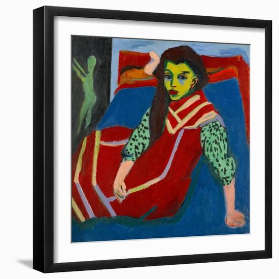 Seated Girl-Ernst Ludwig Kirchner-Framed Giclee Print