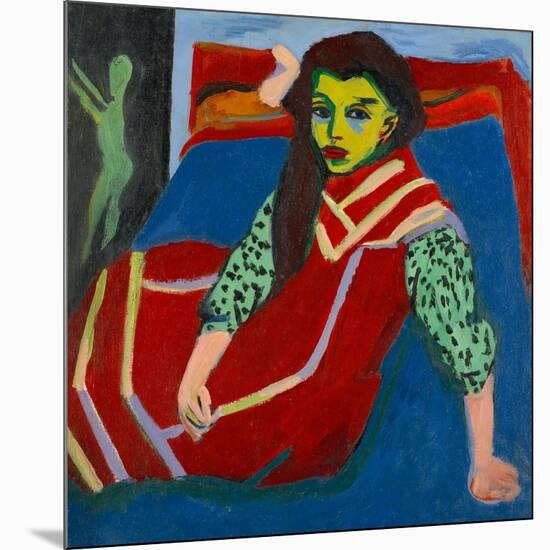 Seated Girl-Ernst Ludwig Kirchner-Mounted Giclee Print