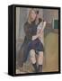 Seated Girl-Jules Pascin-Framed Stretched Canvas