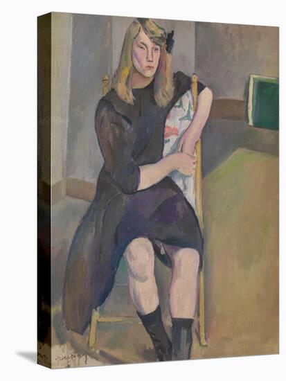 Seated Girl-Jules Pascin-Stretched Canvas