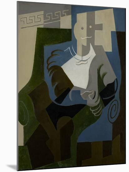 Seated Harlequin, C.1920-Juan Gris-Mounted Giclee Print