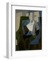 Seated Harlequin, C.1920-Juan Gris-Framed Giclee Print