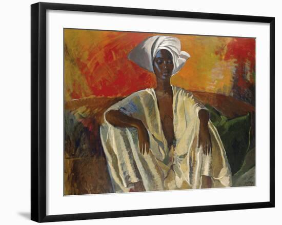 Seated in White-Boscoe Holder-Framed Giclee Print