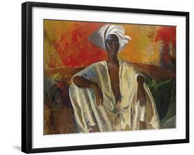 Seated in White-Boscoe Holder-Framed Giclee Print