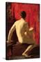 Seated Male Model-William Etty-Stretched Canvas