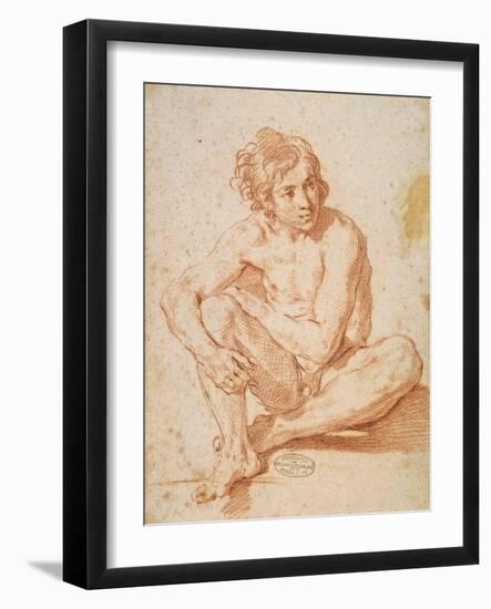 Seated Male Nude-Pesarese Cantarini-Framed Art Print