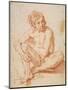 Seated Male Nude-Pesarese Cantarini-Mounted Art Print