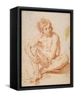 Seated Male Nude-Pesarese Cantarini-Framed Stretched Canvas