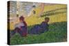 Seated Man and Reclining Woman, Study for A Sunday Afternoon on the Island of La Grande Jatte, 1884-Georges Pierre Seurat-Stretched Canvas