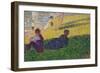 Seated Man and Reclining Woman, Study for A Sunday Afternoon on the Island of La Grande Jatte, 1884-Georges Pierre Seurat-Framed Giclee Print