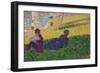 Seated Man and Reclining Woman, Study for A Sunday Afternoon on the Island of La Grande Jatte, 1884-Georges Pierre Seurat-Framed Giclee Print