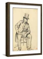 Seated Man, Arm Leaning on His Leg, C. 1872-1875-Ilya Efimovich Repin-Framed Giclee Print