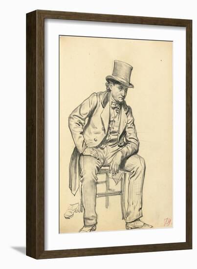 Seated Man, Arm Leaning on His Leg, C. 1872-1875-Ilya Efimovich Repin-Framed Giclee Print