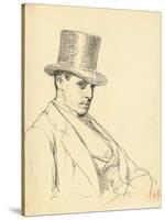 Seated Man with Top Hat, C. 1872-1875-Ilya Efimovich Repin-Stretched Canvas