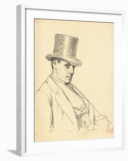 Seated Man with Top Hat, C. 1872-1875-Ilya Efimovich Repin-Framed Giclee Print