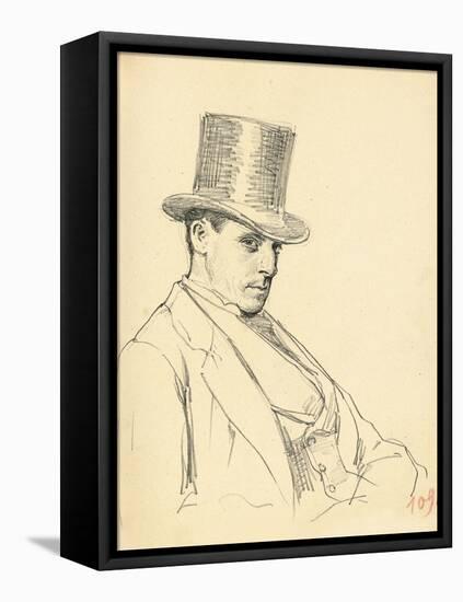 Seated Man with Top Hat, C. 1872-1875-Ilya Efimovich Repin-Framed Stretched Canvas