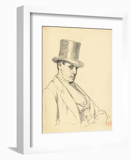 Seated Man with Top Hat, C. 1872-1875-Ilya Efimovich Repin-Framed Giclee Print