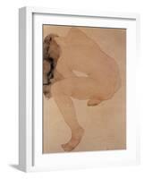 Seated Nude Bending over-Auguste Rodin-Framed Giclee Print