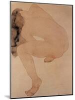 Seated Nude Bending over-Auguste Rodin-Mounted Giclee Print