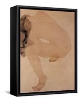 Seated Nude Bending over-Auguste Rodin-Framed Stretched Canvas