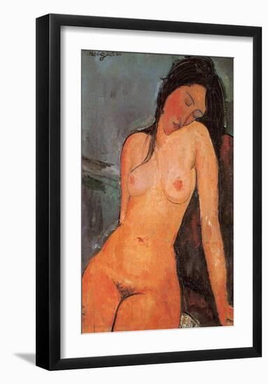 Seated Nude, c.1917-Amedeo Modigliani-Framed Art Print