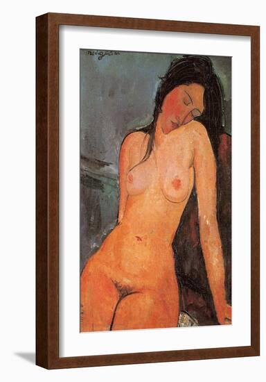 Seated Nude, c.1917-Amedeo Modigliani-Framed Art Print