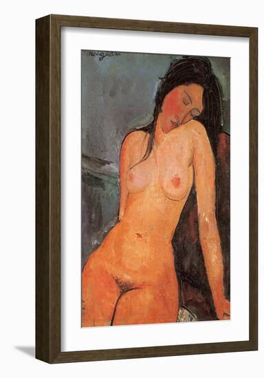 Seated Nude, c.1917-Amedeo Modigliani-Framed Art Print