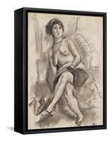 Seated Nude Model, C.1925-26-Jules Pascin-Framed Stretched Canvas