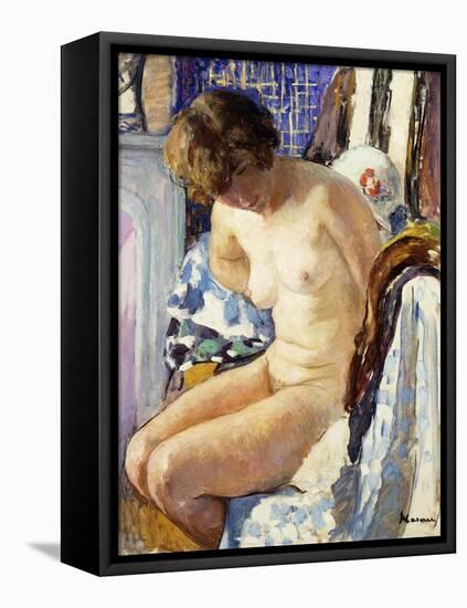 Seated Nude; Nu Assise-Henri Lebasque-Framed Stretched Canvas