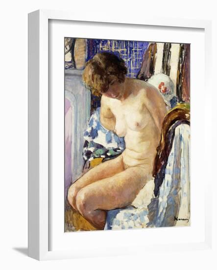 Seated Nude; Nu Assise-Henri Lebasque-Framed Giclee Print