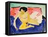 Seated Nude on Divan, 1909-Ernst Ludwig Kirchner-Framed Stretched Canvas