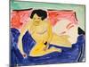 Seated Nude on Divan, 1909-Ernst Ludwig Kirchner-Mounted Giclee Print