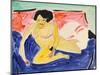 Seated Nude on Divan-Ernst Ludwig Kirchner-Mounted Giclee Print