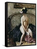 Seated Nude: The Black Hat-Philip Wilson Steer-Framed Stretched Canvas