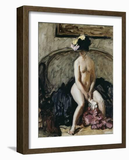 Seated Nude: The Black Hat-Philip Wilson Steer-Framed Giclee Print