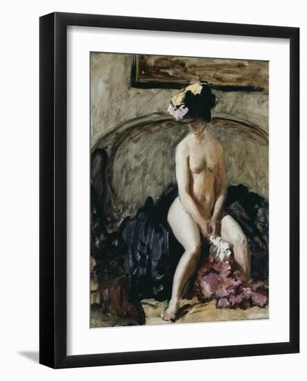 Seated Nude: The Black Hat-Philip Wilson Steer-Framed Giclee Print