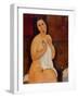 Seated Nude with a Shirt, 1917 (Oil on Canvas)-Amedeo Modigliani-Framed Giclee Print