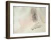 Seated Nude with Dishevelled Hair (W/C on Paper)-Auguste Rodin-Framed Giclee Print