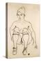 Seated Nude with Shoes and Stockings; Sitzende Akt Mit Schuhen Und Strumpfen, 1918-Egon Schiele-Stretched Canvas