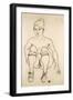 Seated Nude with Shoes and Stockings; Sitzende Akt Mit Schuhen Und Strumpfen, 1918-Egon Schiele-Framed Giclee Print