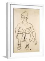 Seated Nude with Shoes and Stockings-Egon Schiele-Framed Giclee Print