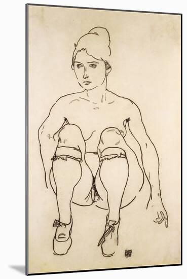 Seated Nude with Shoes and Stockings-Egon Schiele-Mounted Giclee Print