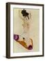 Seated Nude Woman with Arms Crossed over Head, 1911-Egon Schiele-Framed Giclee Print