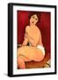 Seated nude-Amedeo Modigliani-Framed Art Print