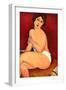 Seated nude-Amedeo Modigliani-Framed Art Print