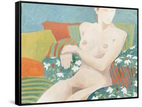 Seated nude-Jennifer Abbott-Framed Stretched Canvas