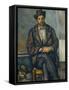 Seated Peasant, c.1892-96-Paul Cezanne-Framed Stretched Canvas